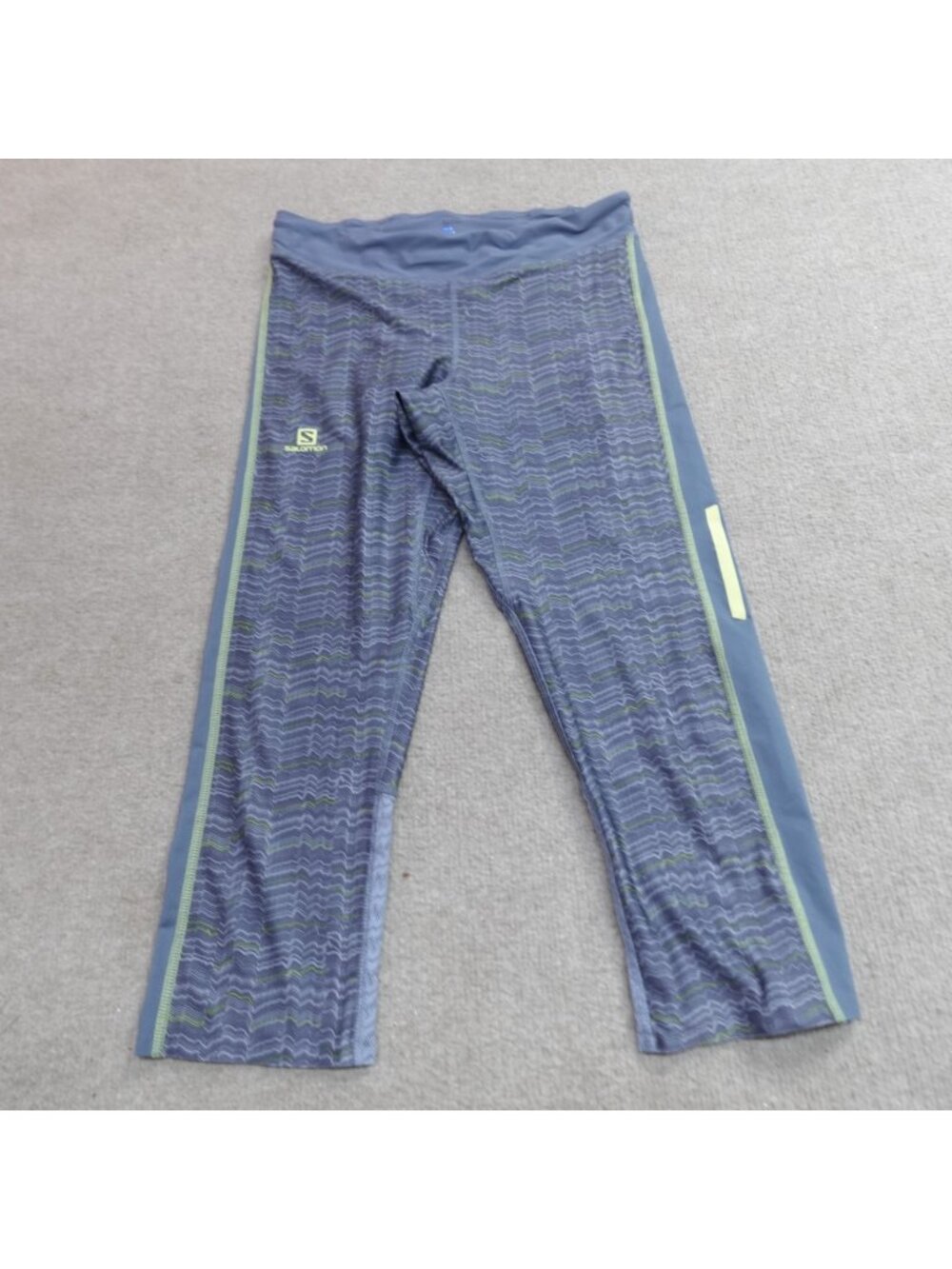Salomon Leggings Small Gray Crop Geometric Pattern Capri